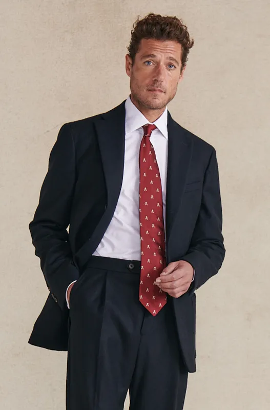 Navy Single Breasted Flannel Jacket sold by New & Lingwood