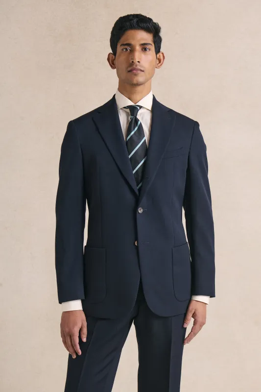 Navy Single Breasted Gabardine Jacket sold by New & Lingwood