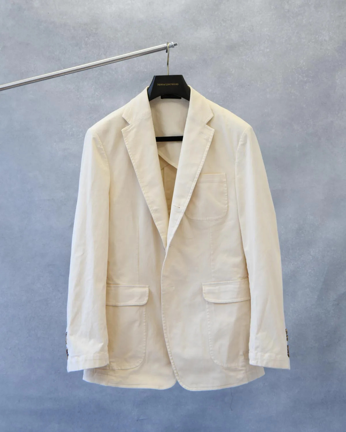 Cream Garment Dyed Single Breasted Jacket sold by New & Lingwood product image thumbnail 5