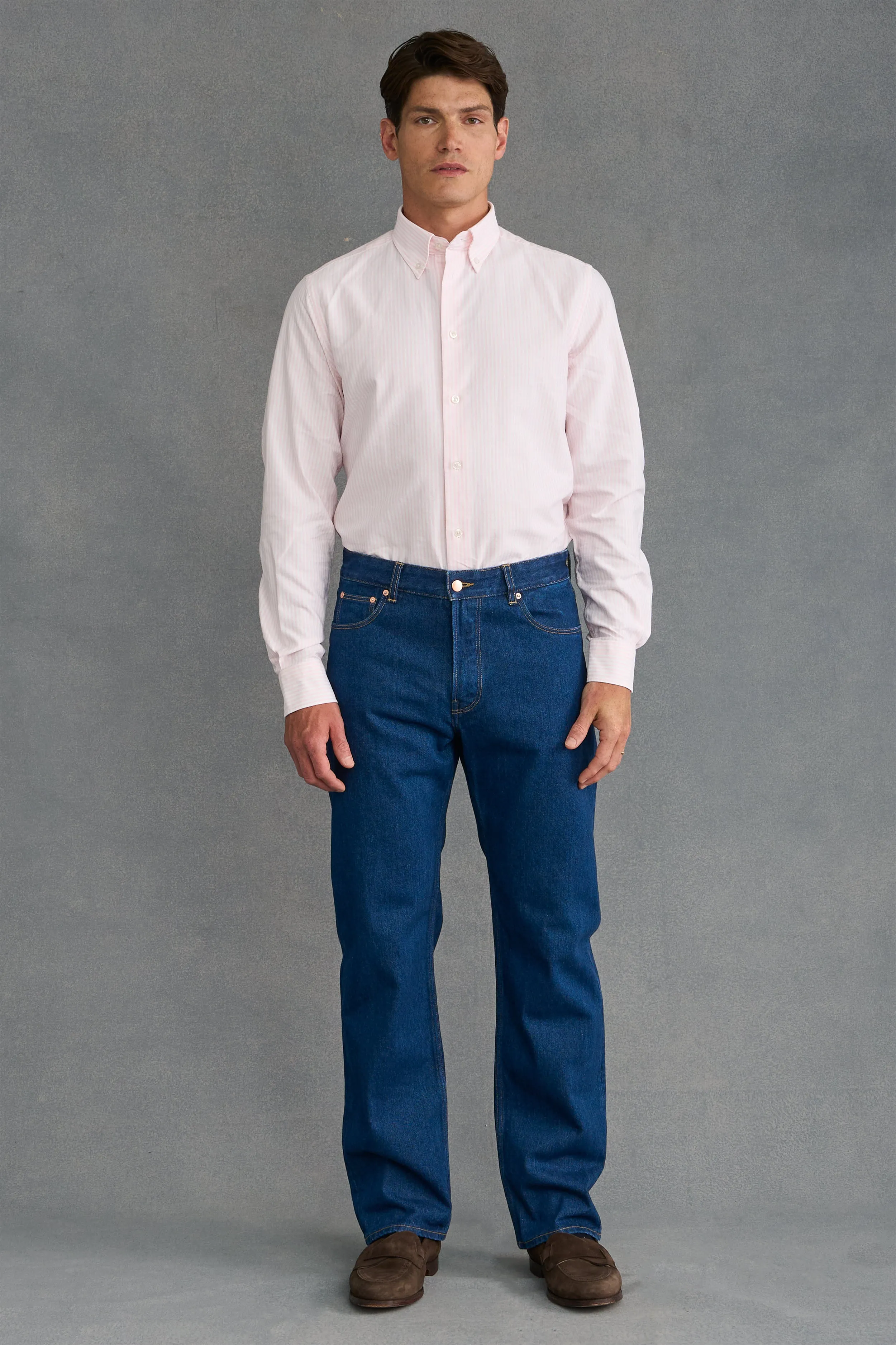 Dark Blue Dark Wash Denim Jeans sold by New & Lingwood product image thumbnail 2