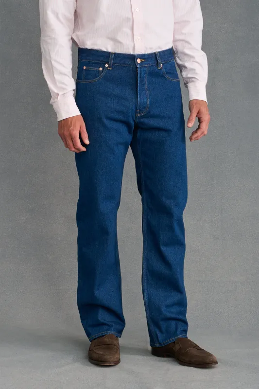 Dark Blue Dark Wash Denim Jeans sold by New & Lingwood