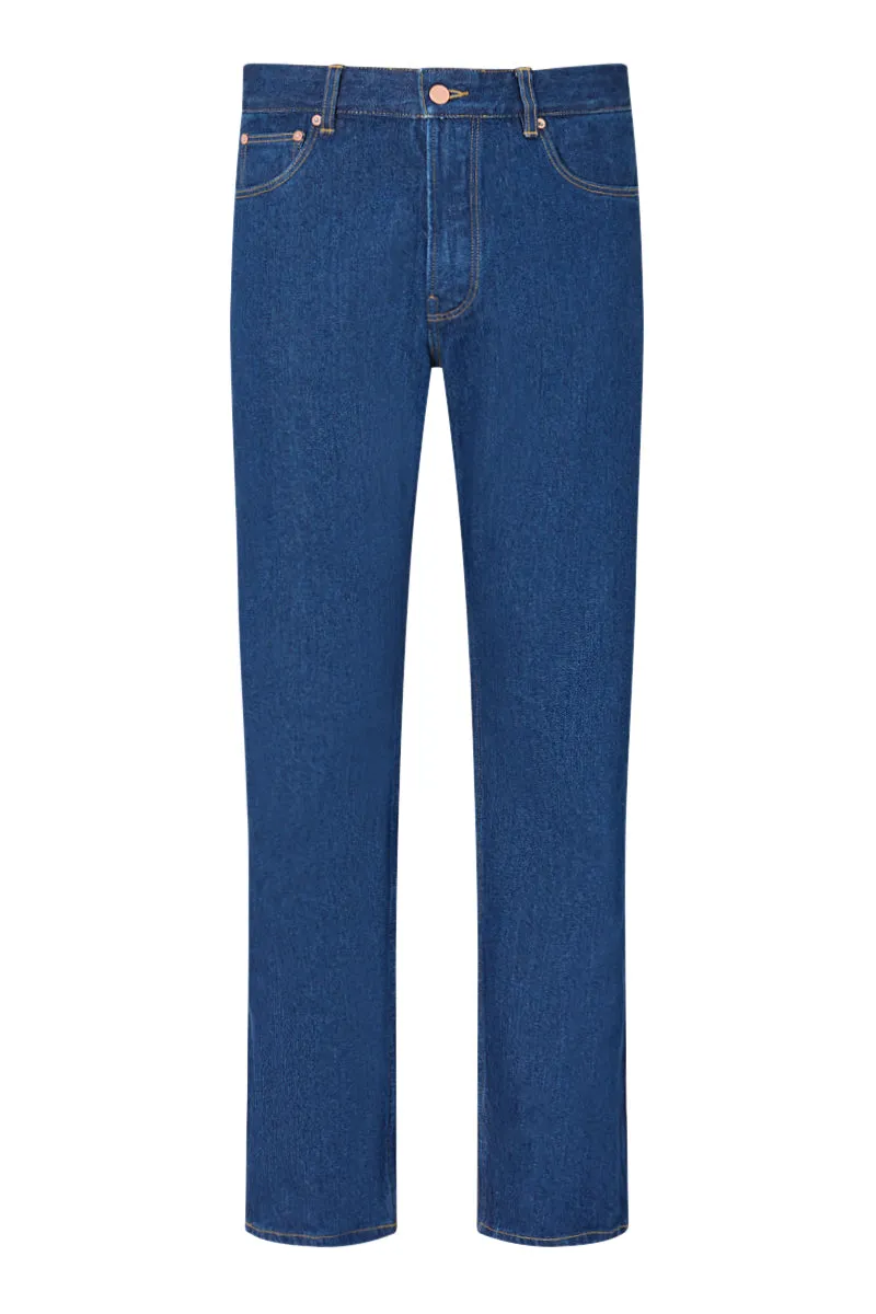 Dark Blue Dark Wash Denim Jeans sold by New & Lingwood product image thumbnail 4