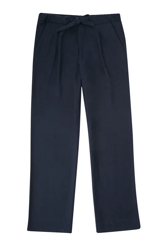Navy Cotton & Cashmere Lounge Trousers sold by New & Lingwood