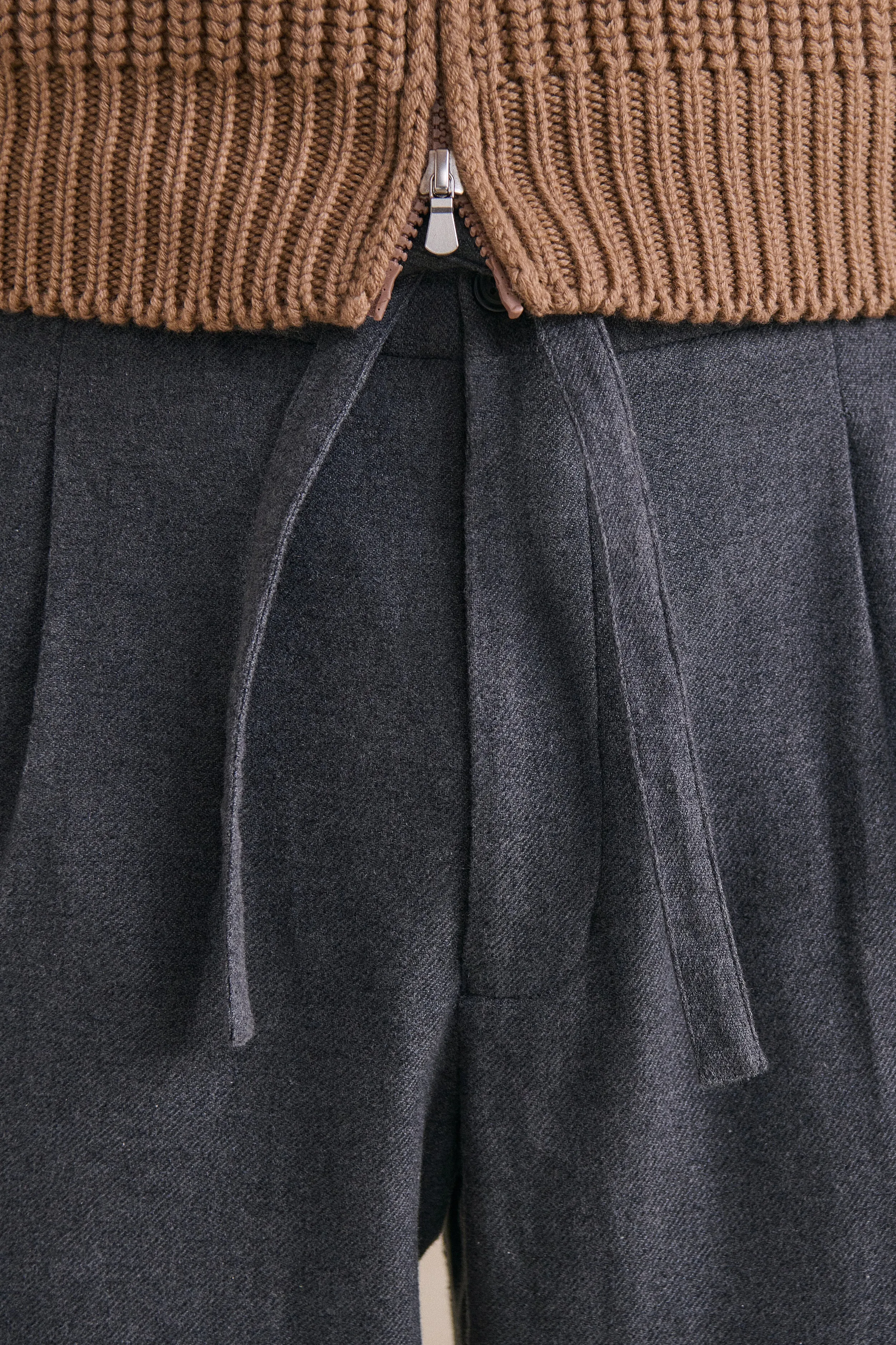 Grey Cotton & Cashmere Lounge Trousers sold by New & Lingwood product image thumbnail 3