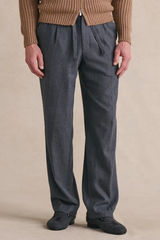 Grey Cotton & Cashmere Lounge Trousers sold by New & Lingwood