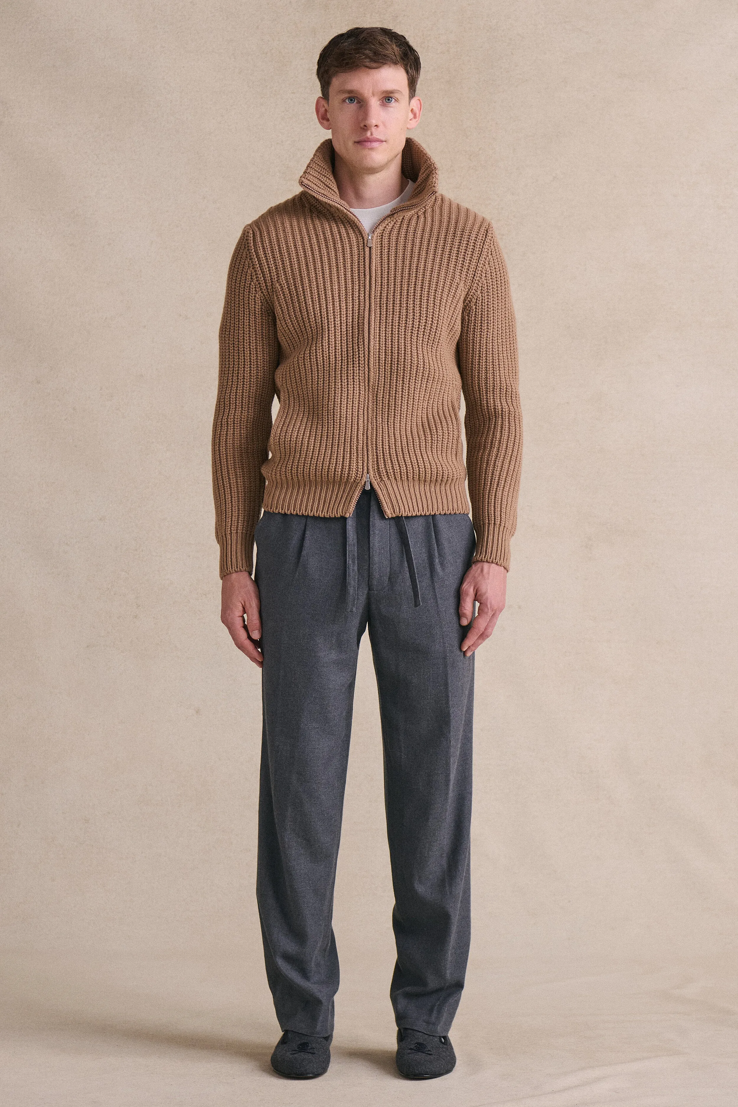 Grey Cotton & Cashmere Lounge Trousers sold by New & Lingwood product image thumbnail 2