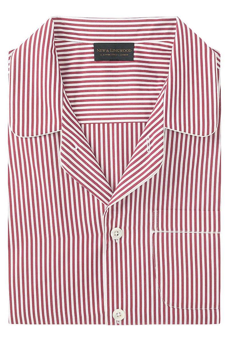 Red & White Bengal Stripe Cotton Pyjama Set sold by New & Lingwood product image thumbnail 2