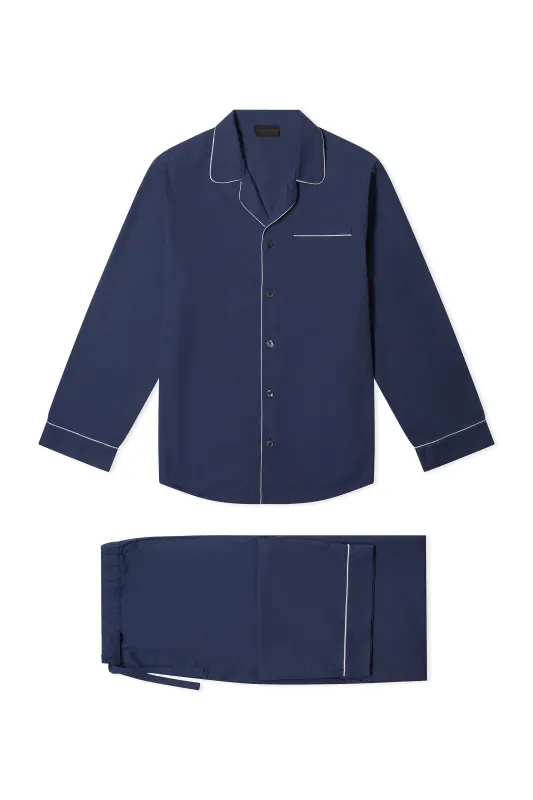 Navy Cotton Pyjama Set sold by New & Lingwood