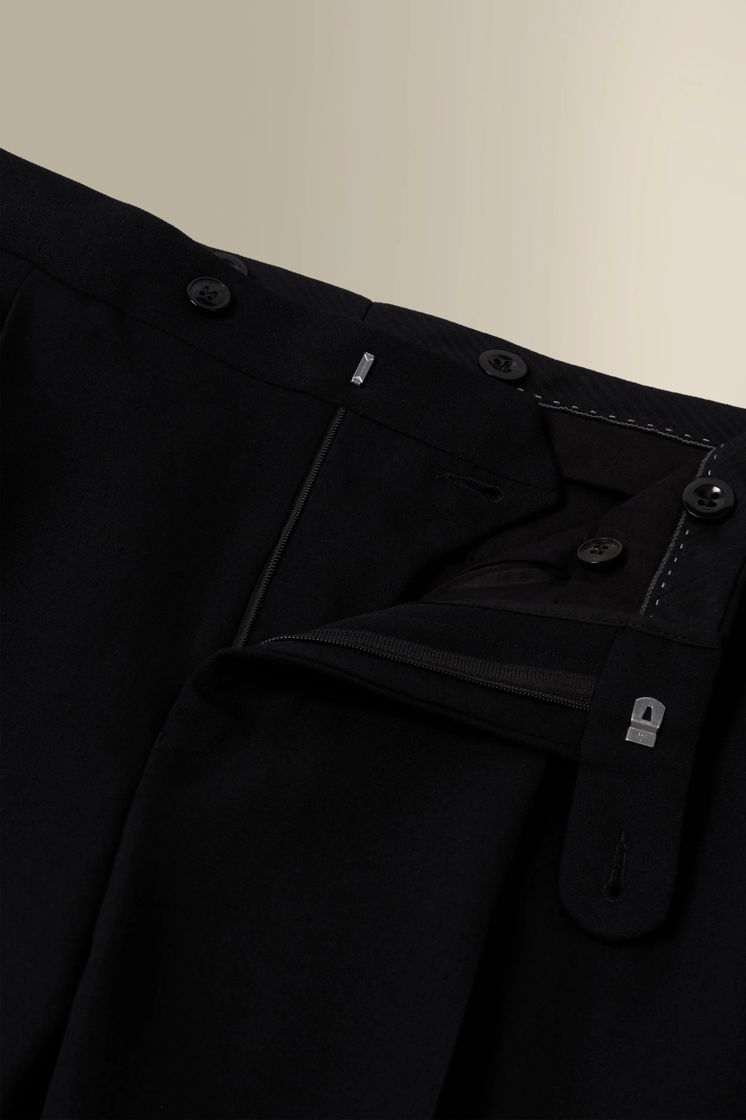 Black Double Pleat Barathea Trousers sold by New & Lingwood product image thumbnail 4