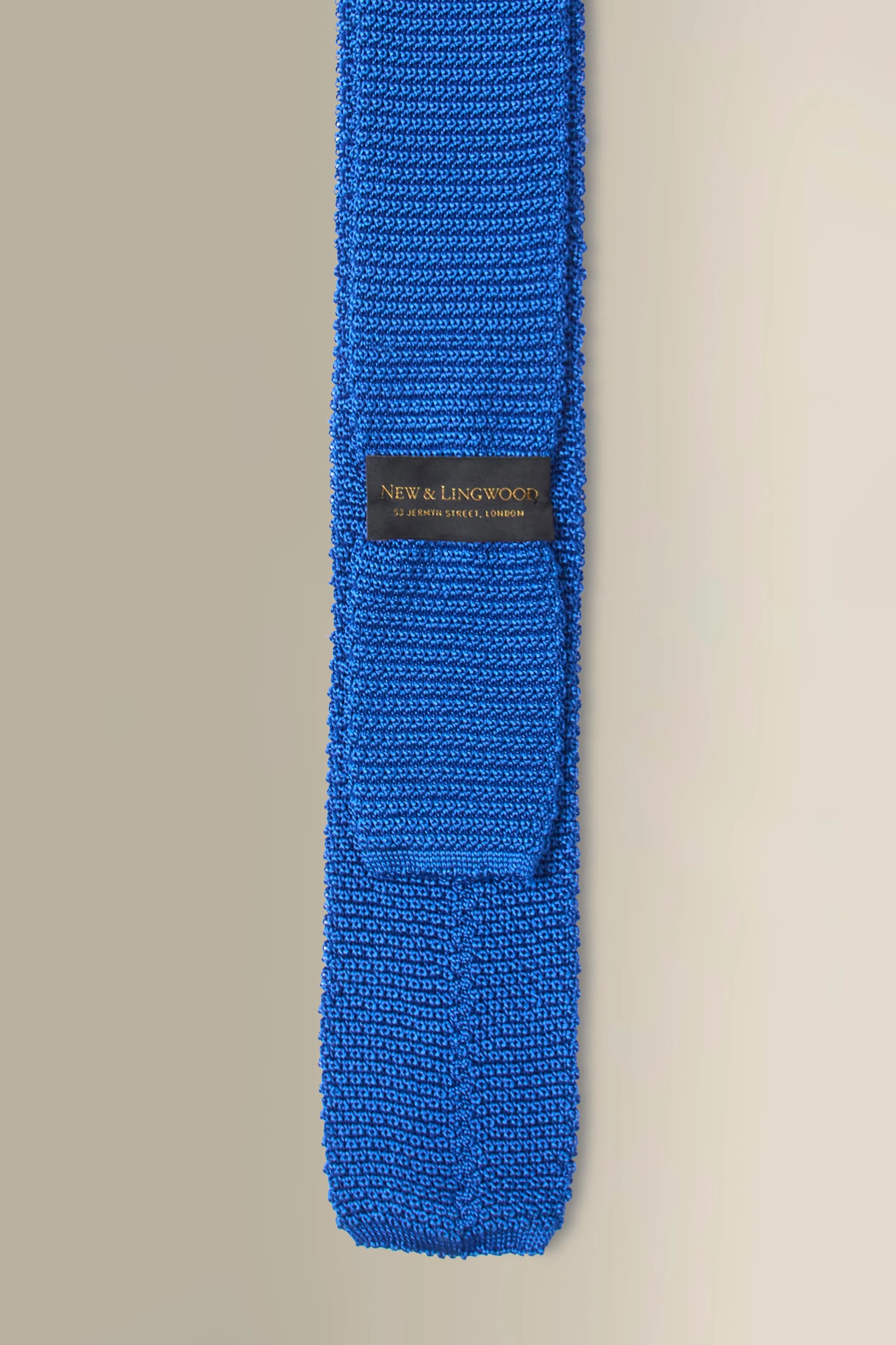 Blue Knitted Silk Tie sold by New & Lingwood product image thumbnail 3