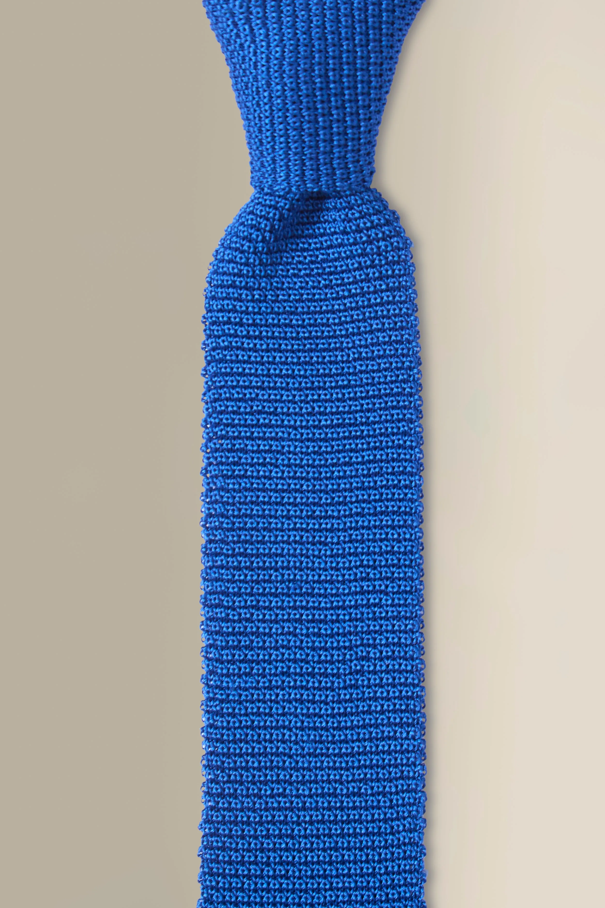 Blue Knitted Silk Tie sold by New & Lingwood product image thumbnail 2
