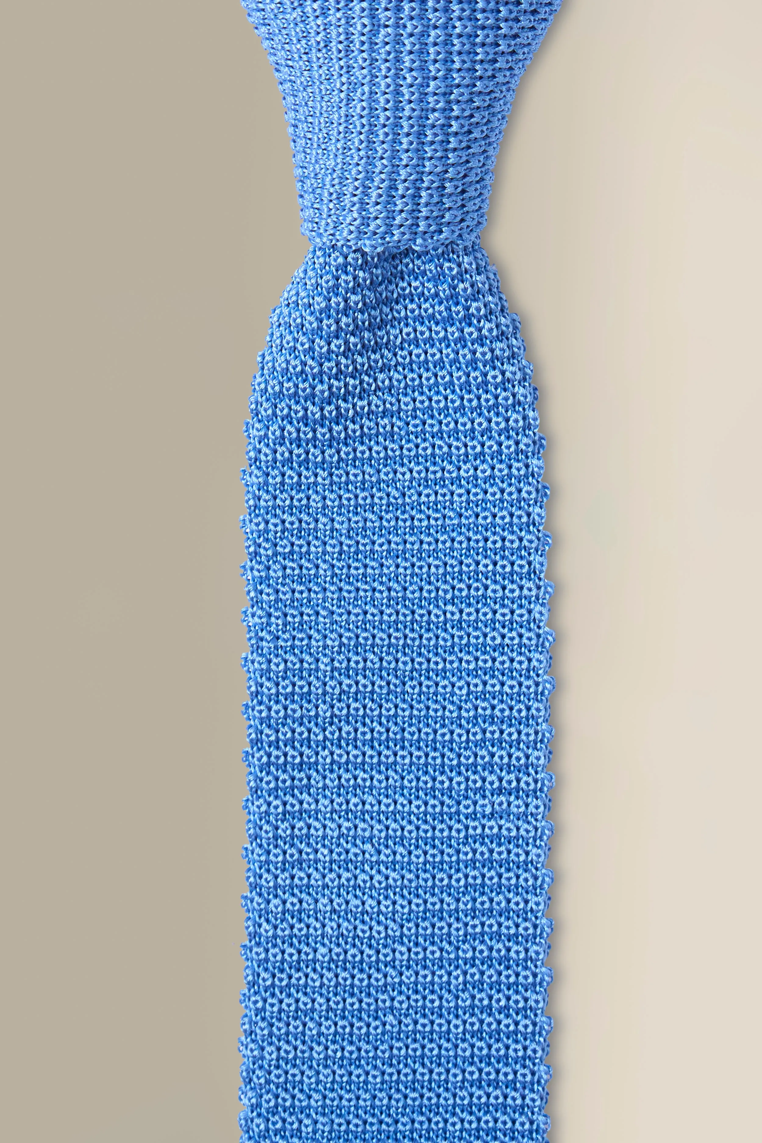 Sky Knitted Silk Tie sold by New & Lingwood product image thumbnail 2