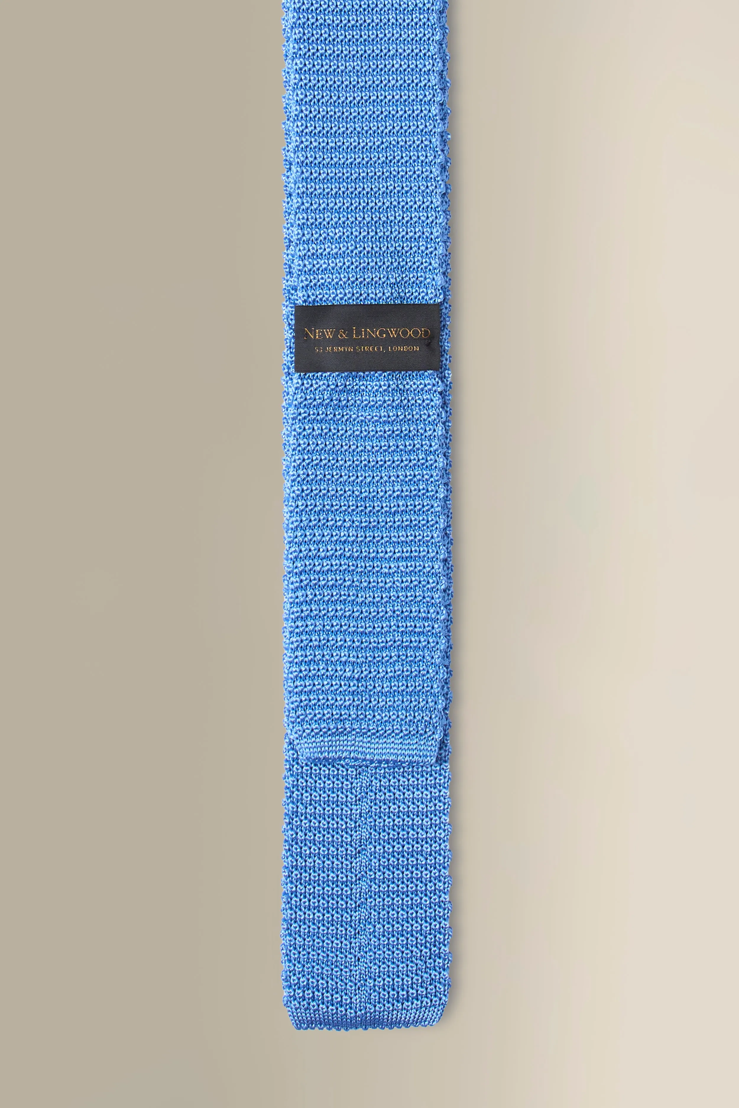 Sky Knitted Silk Tie sold by New & Lingwood product image thumbnail 3