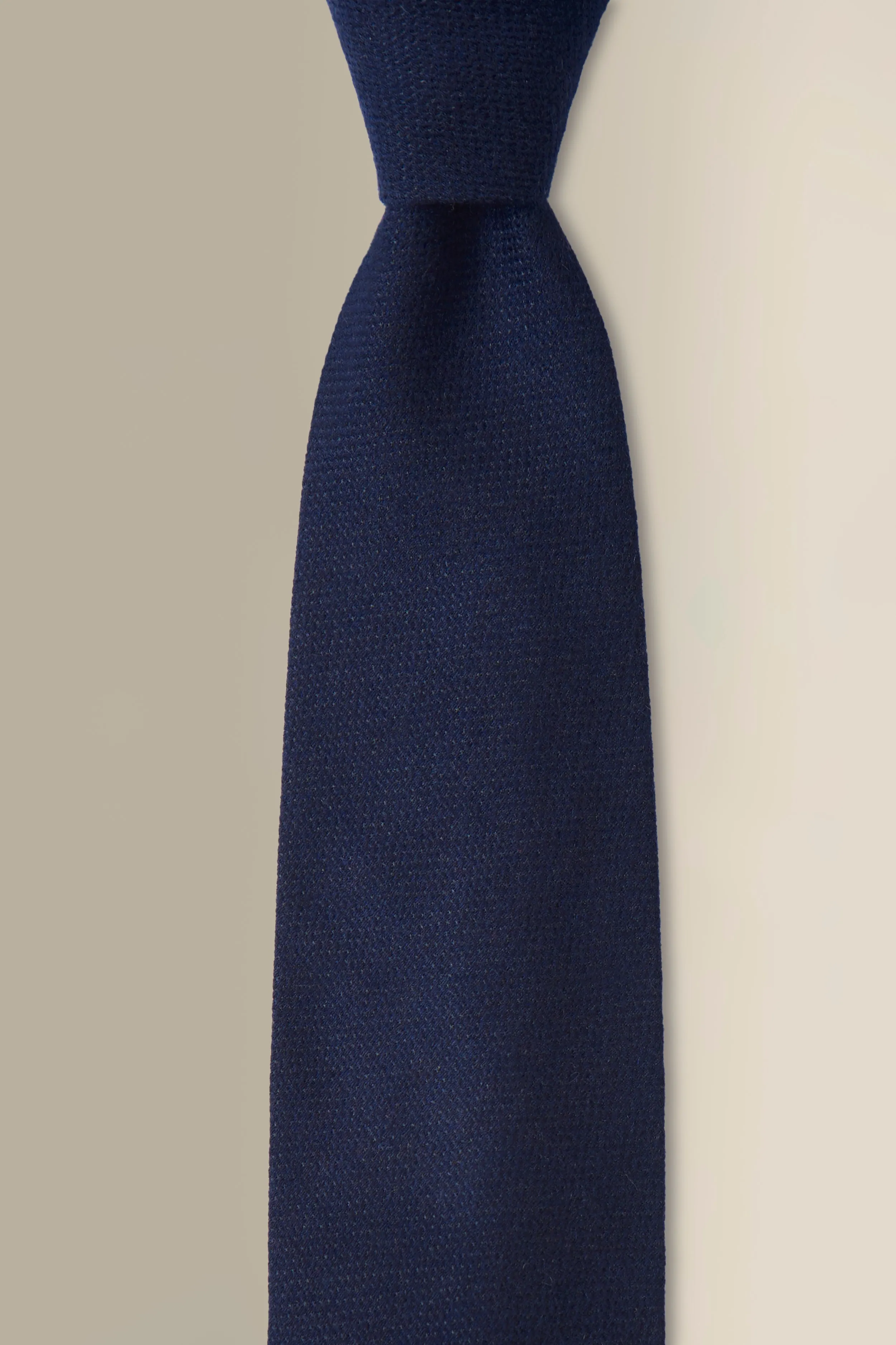 Navy Woven Cashmere Tie sold by New & Lingwood product image thumbnail 2