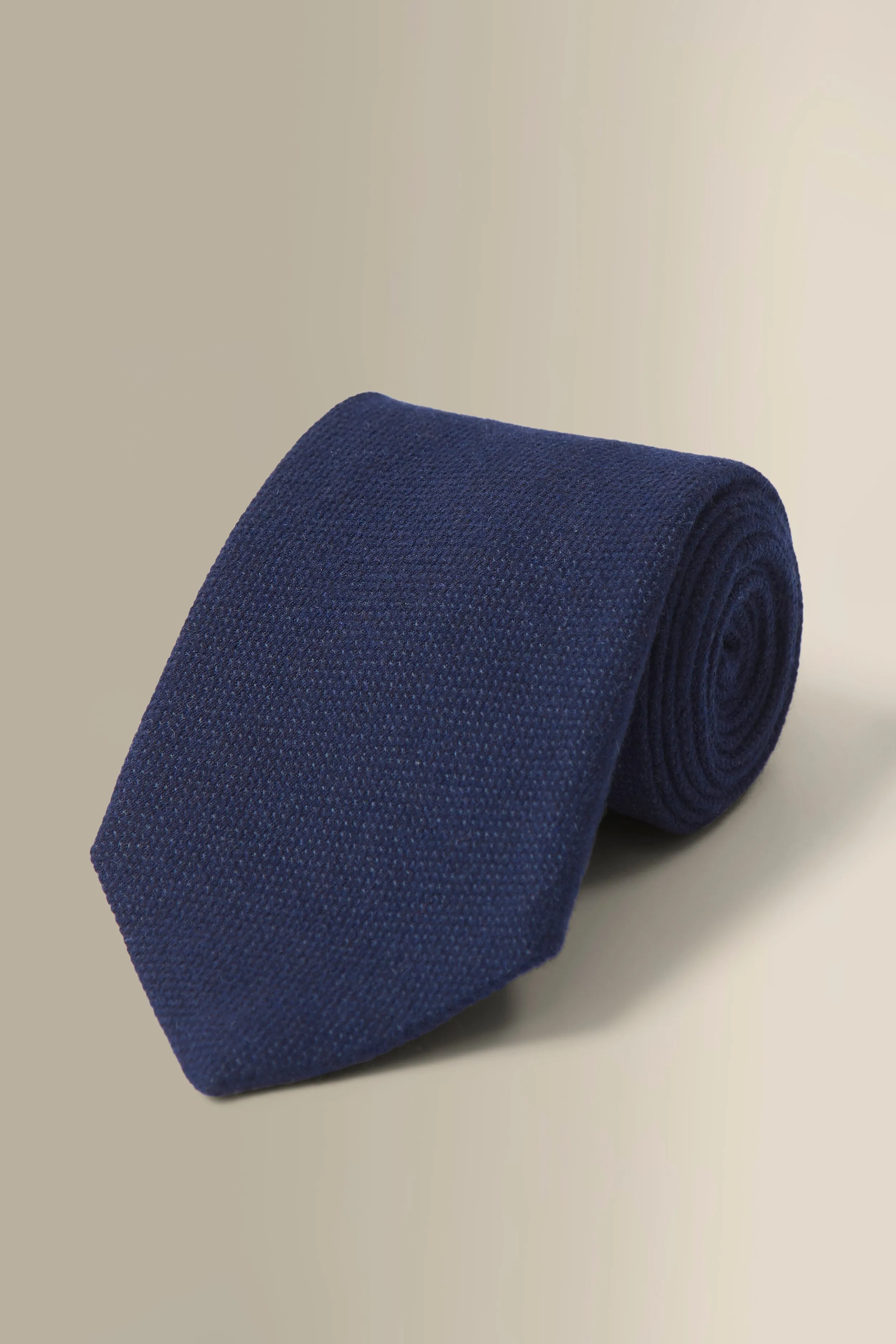 Navy Woven Cashmere Tie sold by New & Lingwood