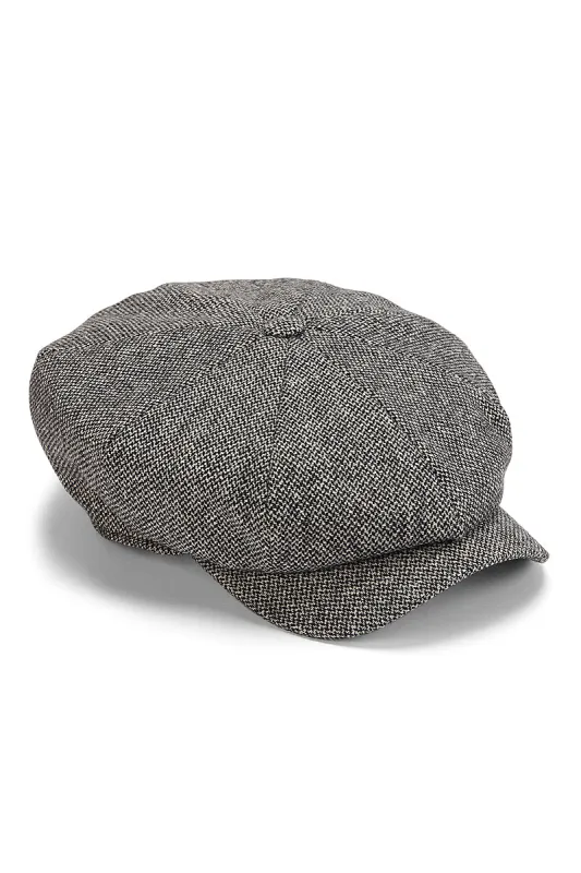 Grey Donegal Baker Boy Cap made by New & Lingwood