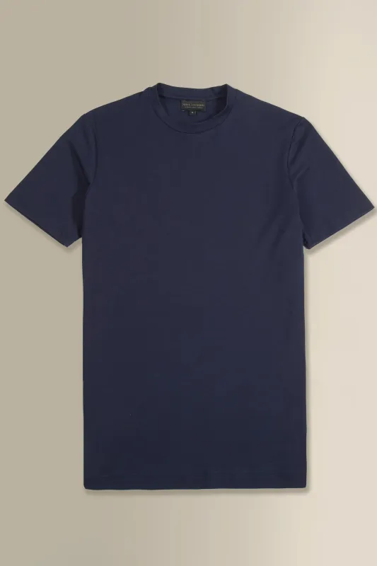 Navy Crew Neck T-Shirt made by New & Lingwood
