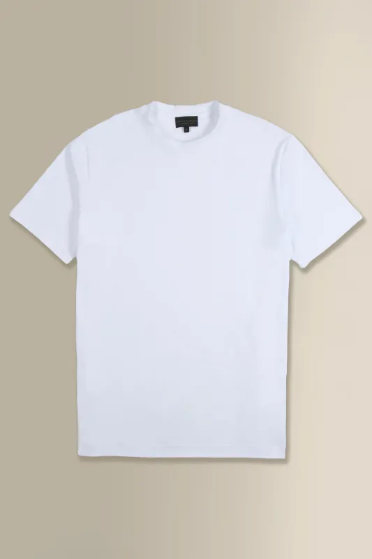 White Crew Neck T-Shirt made by New & Lingwood