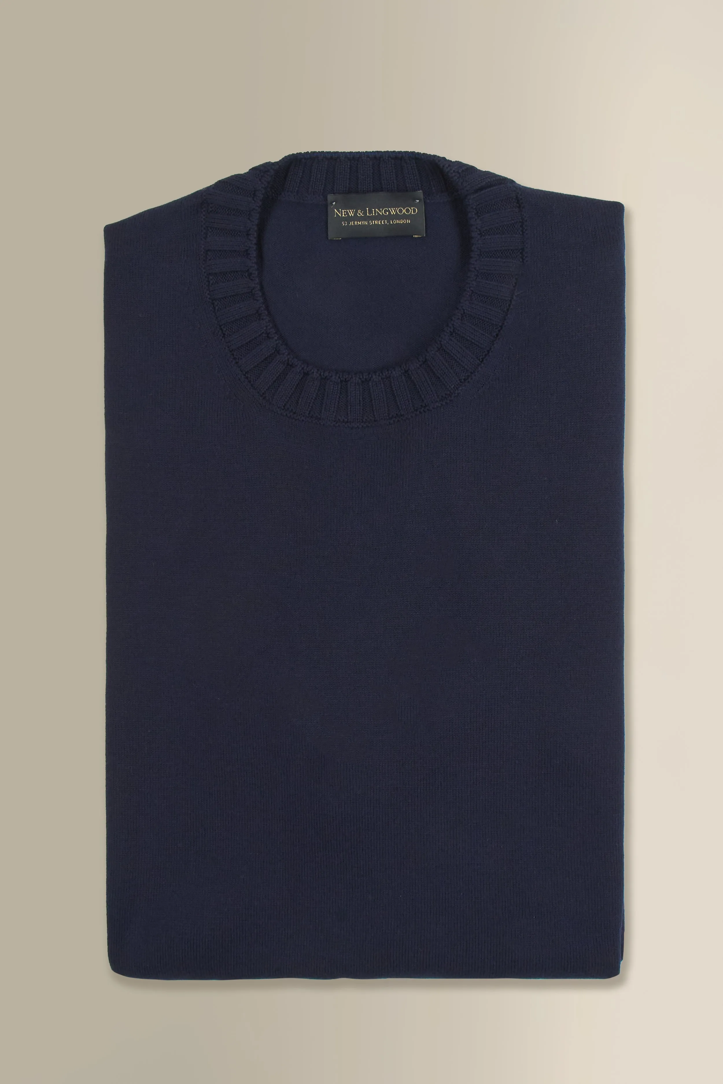 Navy Crew Neck Short Sleeve Knitted T-Shirt sold by New & Lingwood product image thumbnail 2