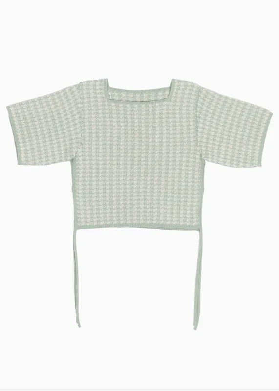 houndstooth top with sleeves made by Belacaro