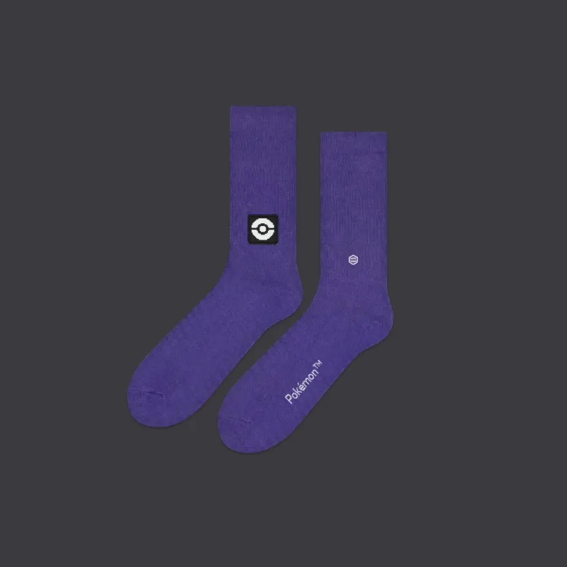 Pixel Pokéball Socks Purple made by Dolly Noire