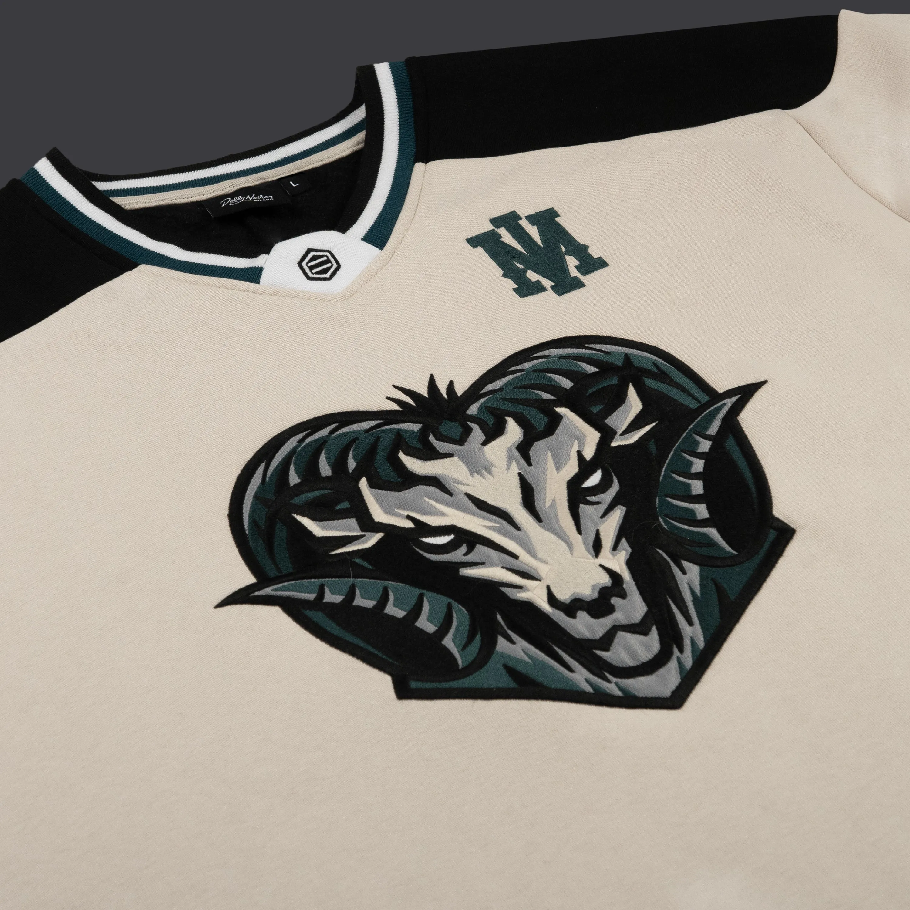 GOAT Hockey Crewneck Beige sold by Dolly Noire product image thumbnail 3