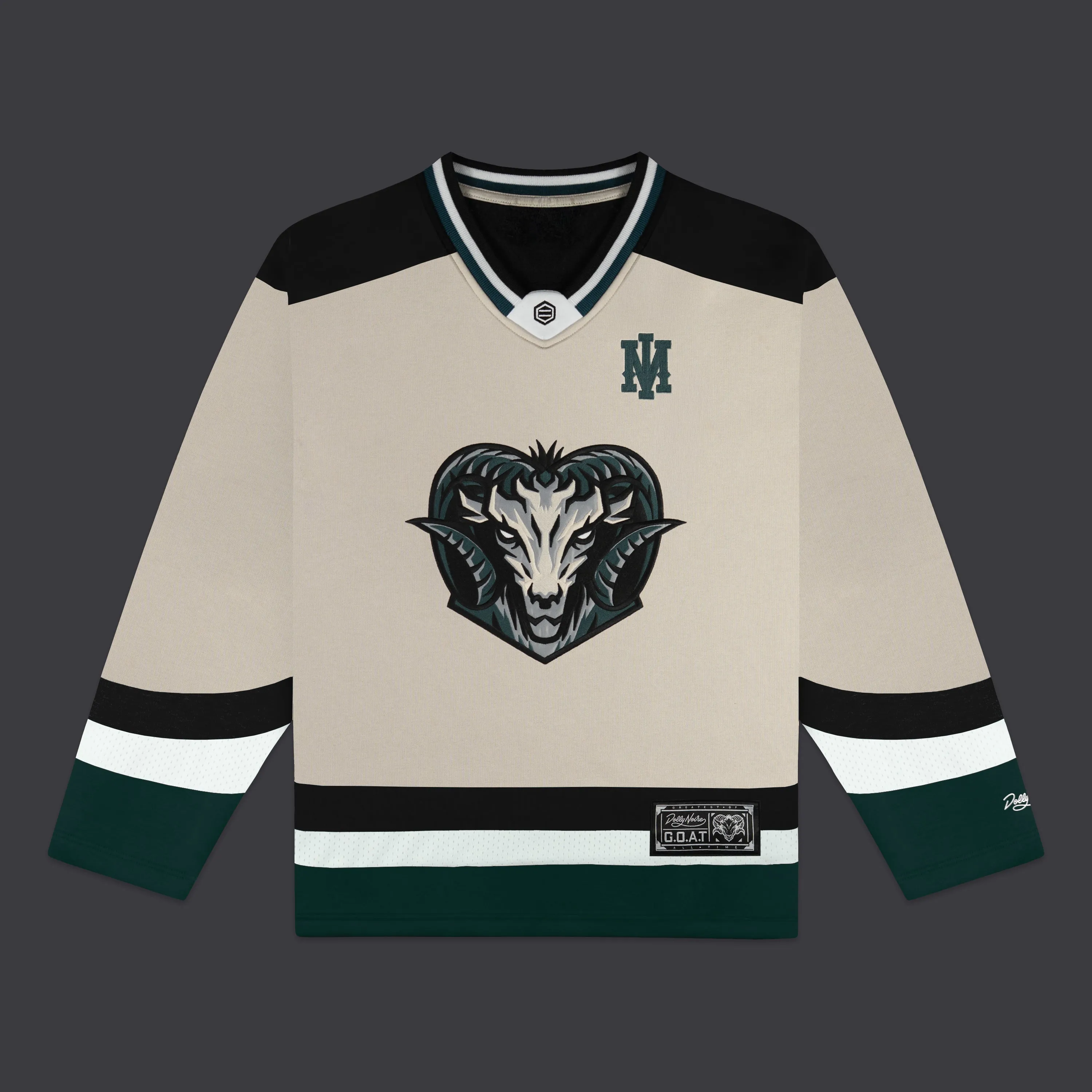 GOAT Hockey Crewneck Beige sold by Dolly Noire