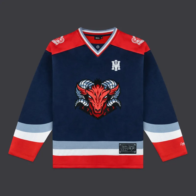 GOAT Hockey Crewneck Midnight Blue made by Dolly Noire