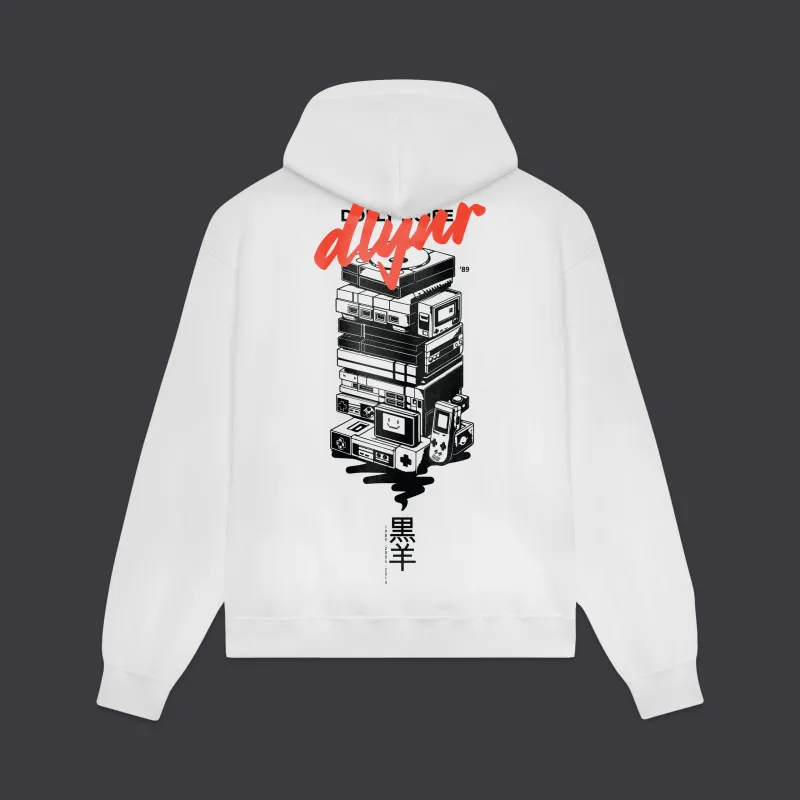 Yokai Console Hoodie White made by Dolly Noire