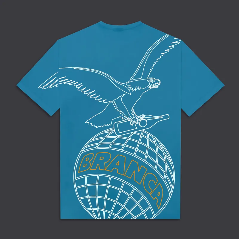 Outline Eagle Over Kimono Tee Pool Blue made by Dolly Noire