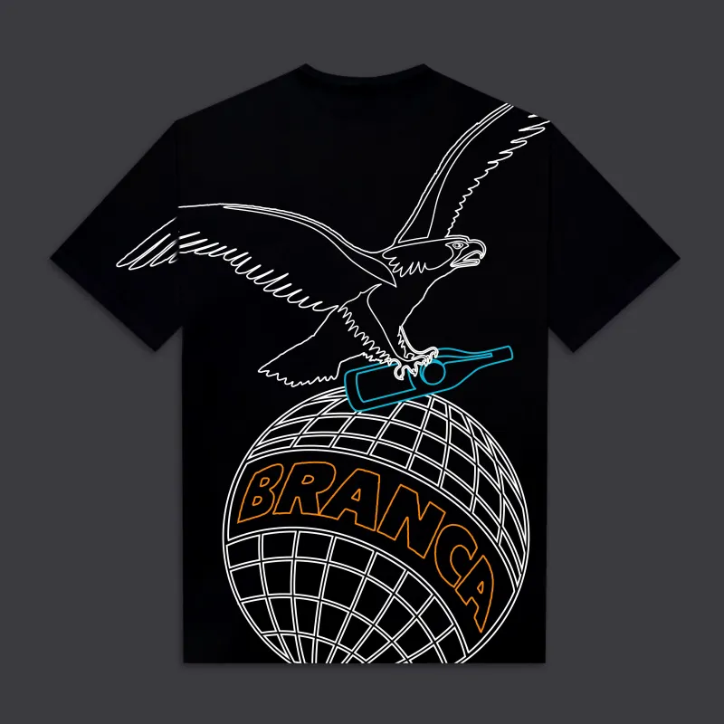 Outline Eagle Over Kimono Tee Black made by Dolly Noire