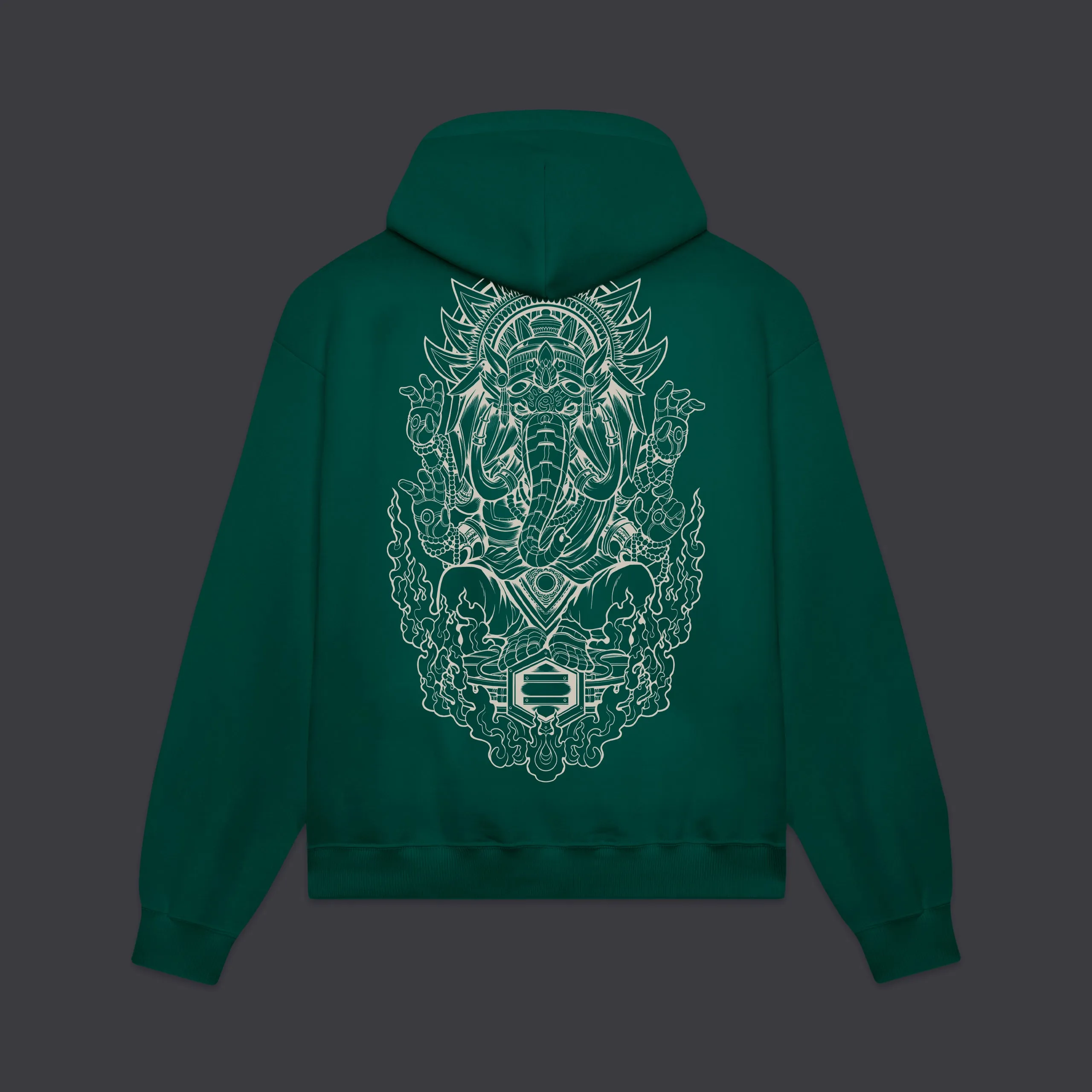 Ganesha Outline Hoodie Teal sold by Dolly Noire