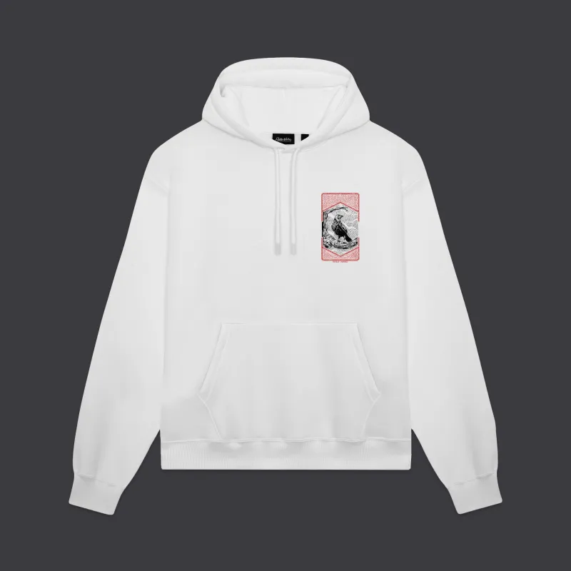 Raven Hoodie White made by Dolly Noire