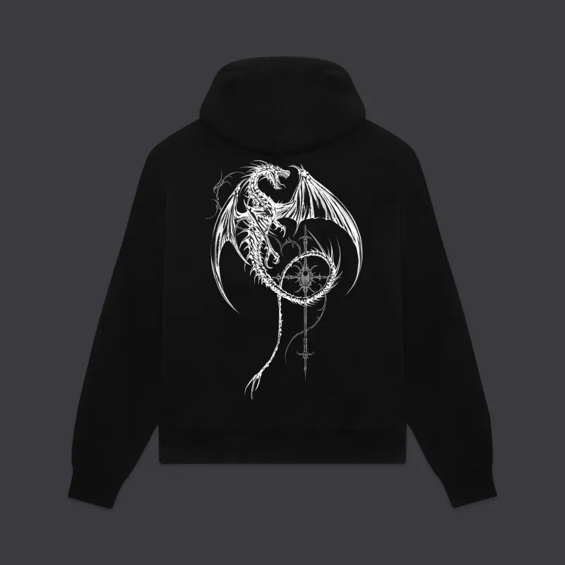 Occult Dragon Hoodie Black made by Dolly Noire