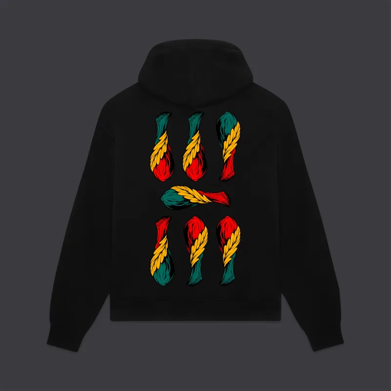 Sette di Bastoni - Napoletane Hoodie Black made by Dolly Noire
