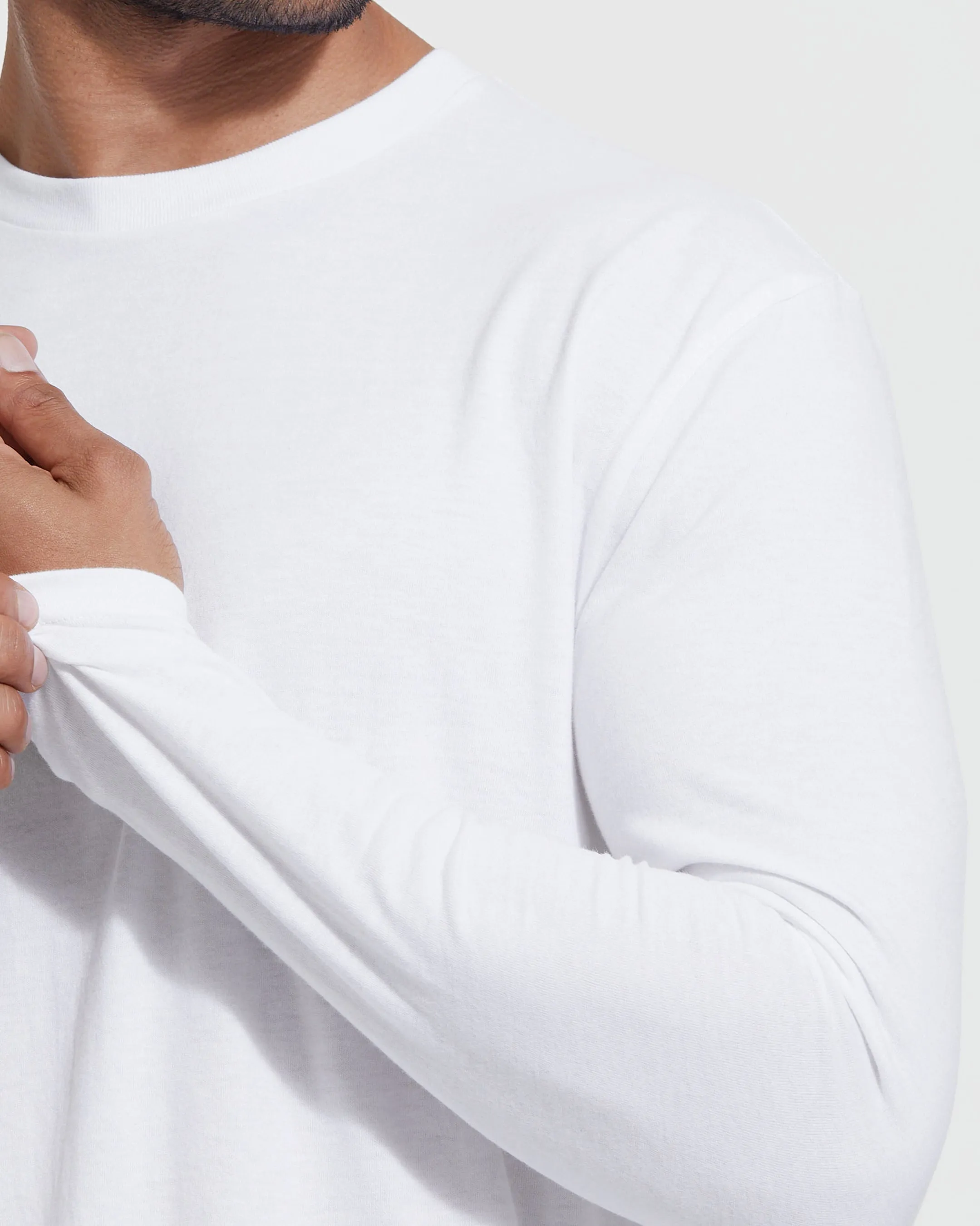White Classic Long Sleeve Crew Neck sold by True Classic product image thumbnail 5