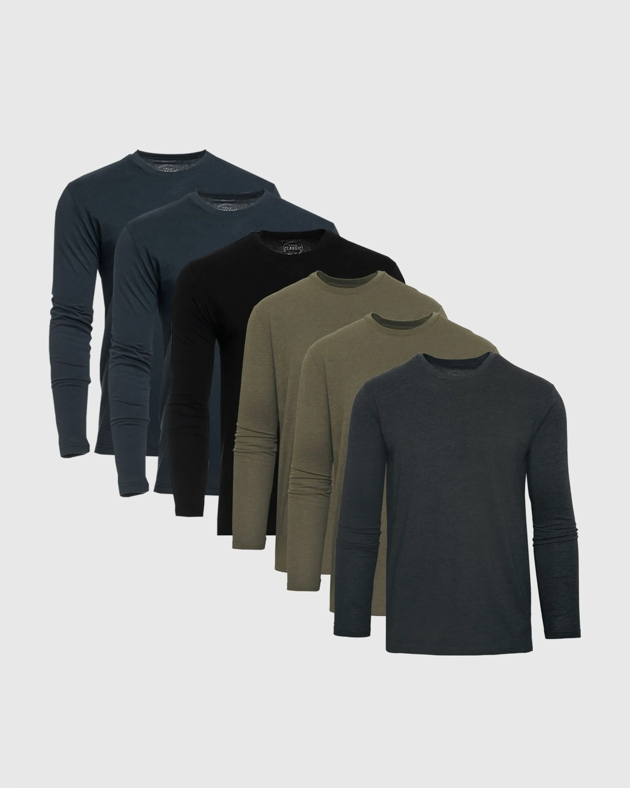 Dark Tones Long Sleeve Crew Neck T-Shirt 6-Pack sold by True Classic