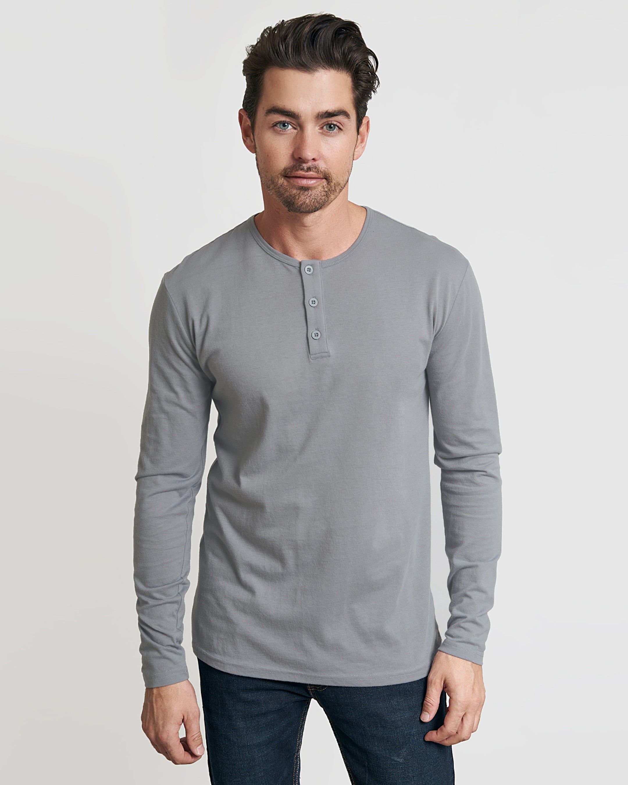 Slate Long Sleeve Henley sold by True Classic