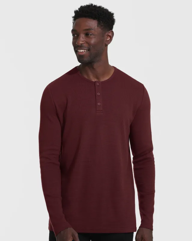 Mahogany Waffle Long Sleeve Henley sold by True Classic