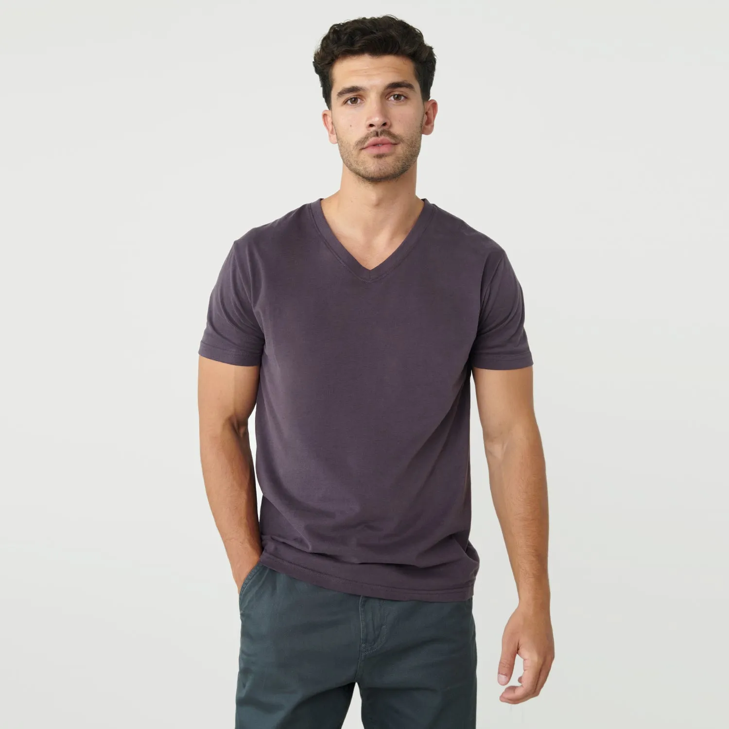 Dark Purple V-Neck Tee sold by True Classic