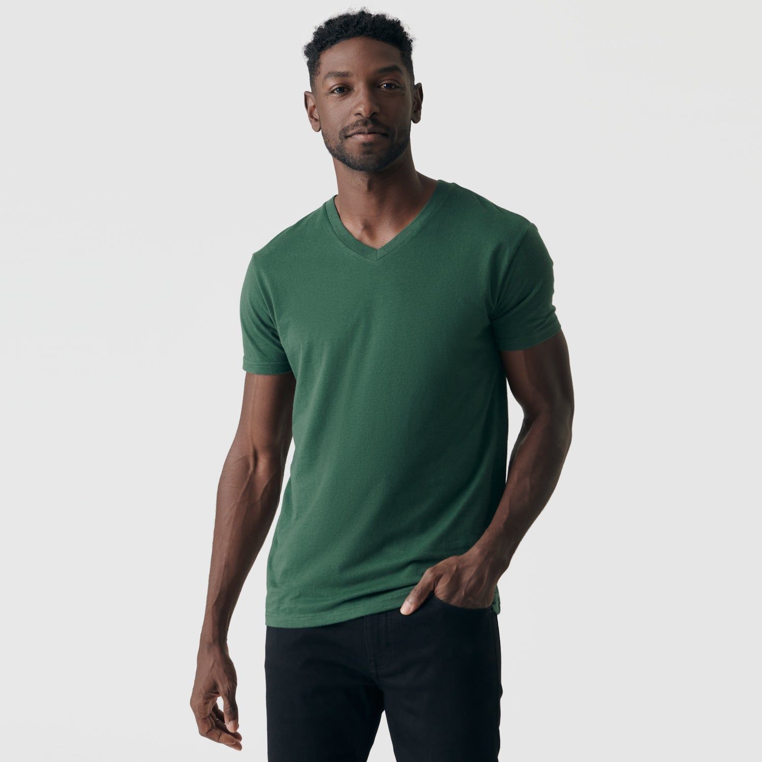 Hunter Green V-Neck Tee sold by True Classic