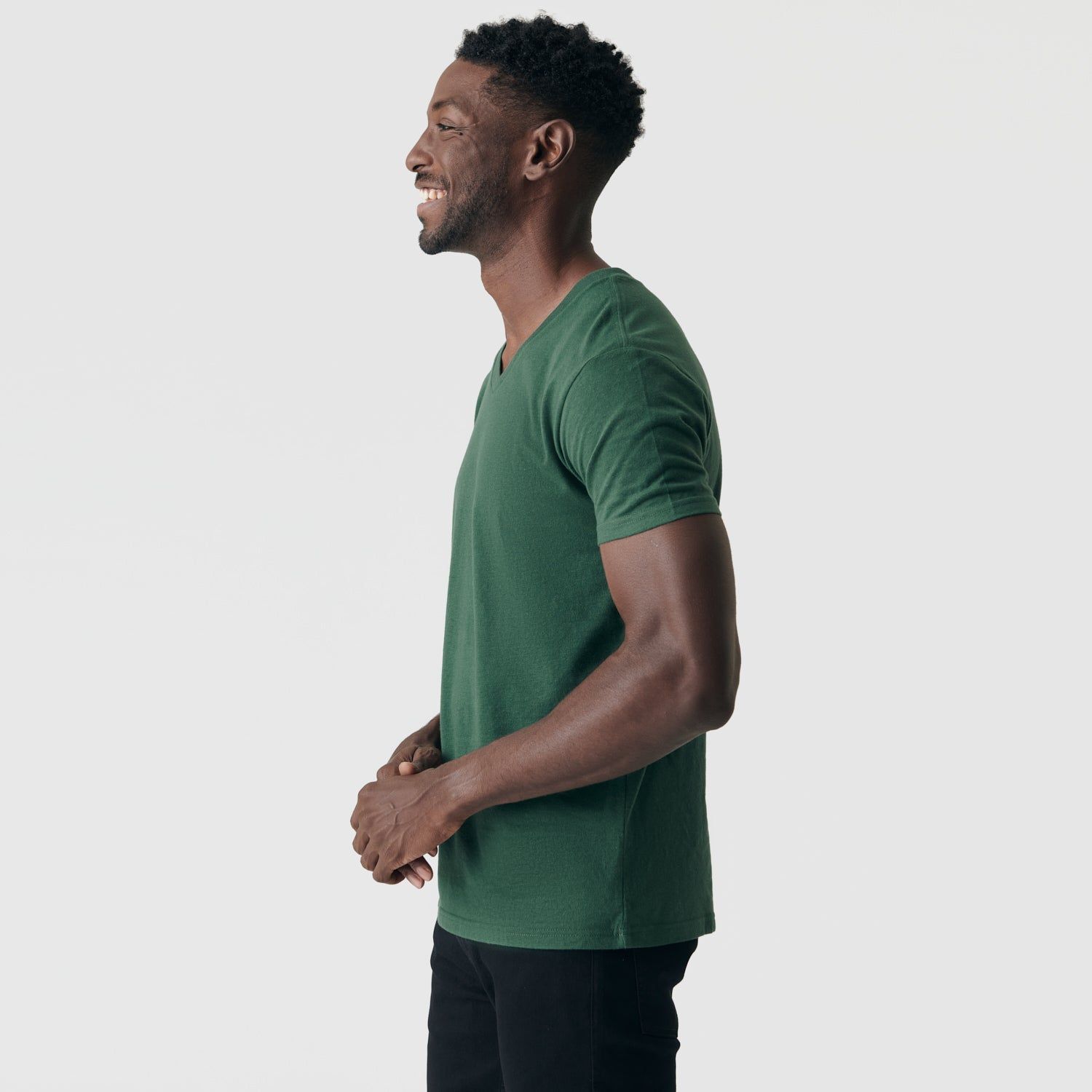 Hunter Green V-Neck Tee sold by True Classic product image thumbnail 4