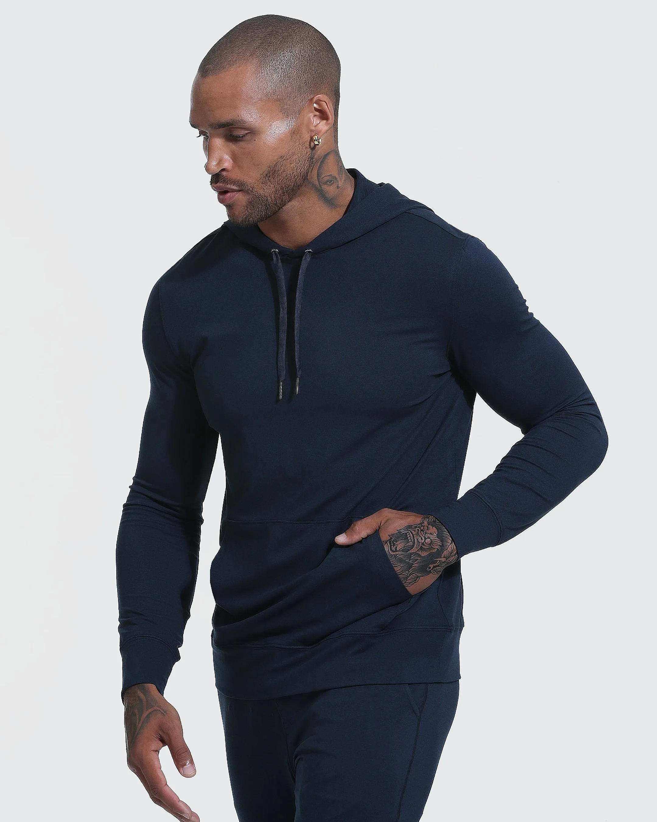 Heather Navy Active Comfort Pullover Hoodie sold by True Classic product image thumbnail 3