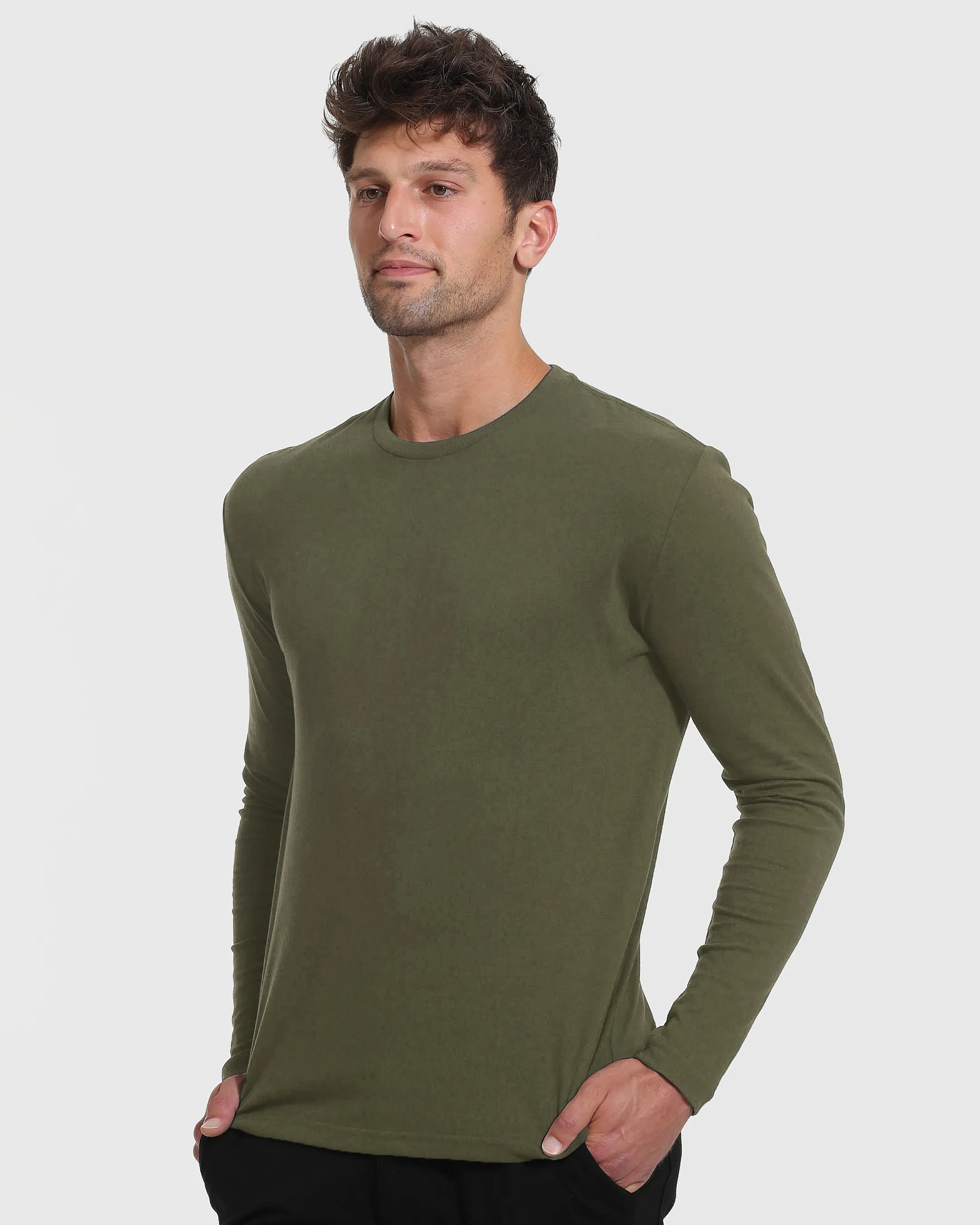 Military Green Tall Long Sleeve T-Shirt sold by True Classic product image thumbnail 4