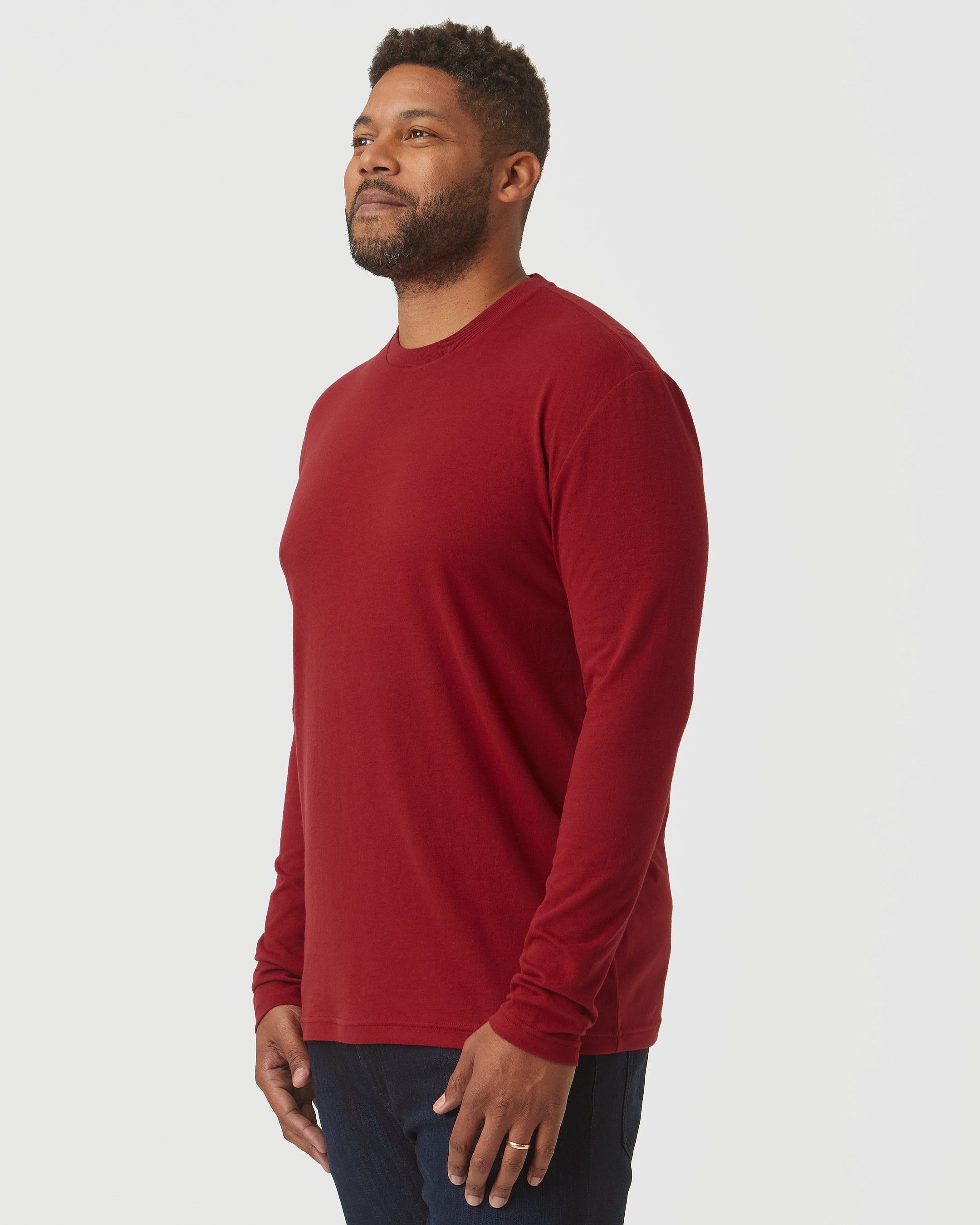 Crimson Long Sleeve Crew Neck sold by True Classic product image thumbnail 4