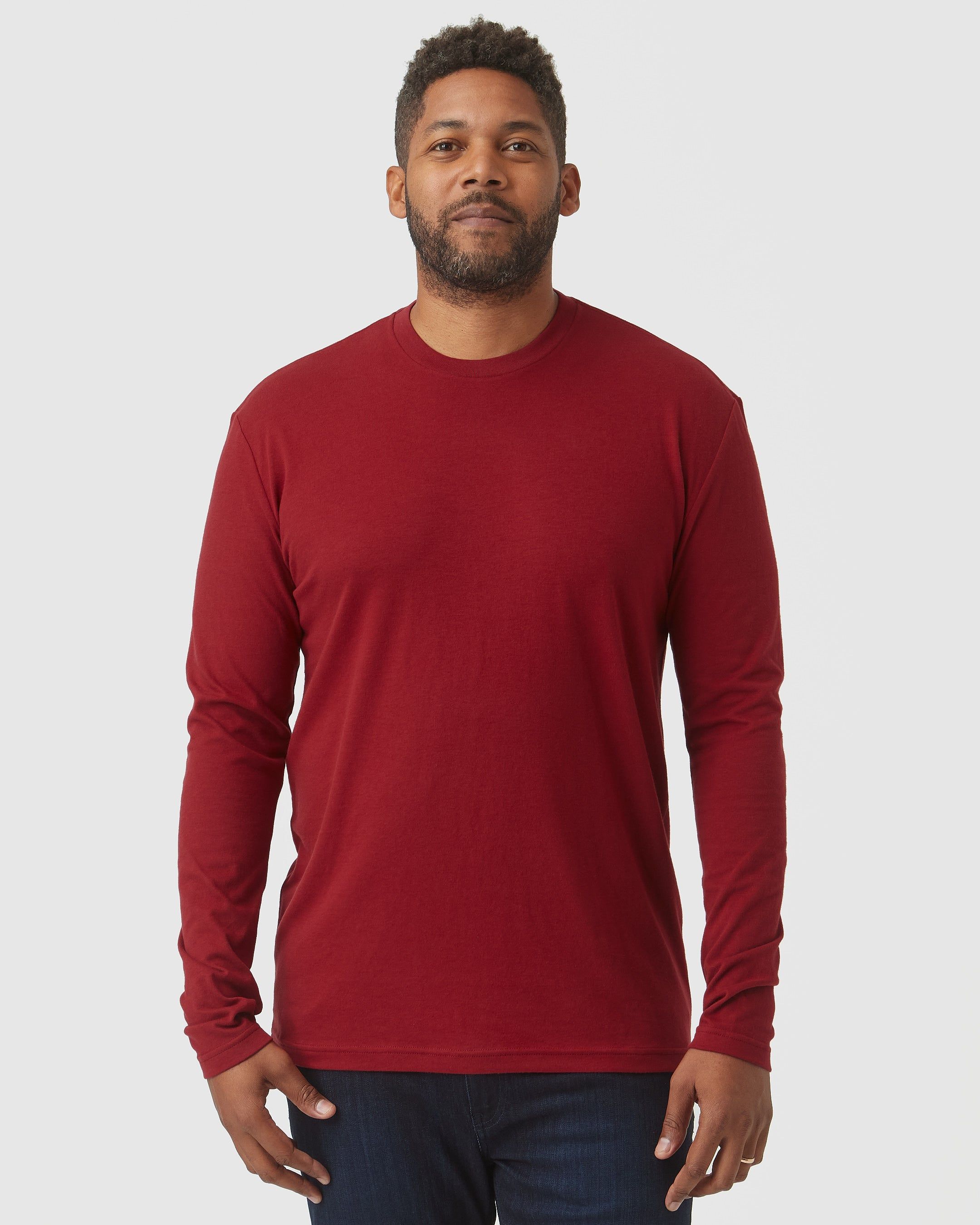 Crimson Long Sleeve Crew Neck sold by True Classic