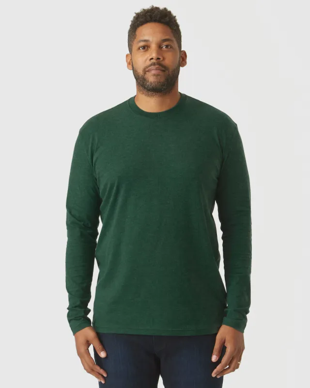 Evergreen Heather Classic Long Sleeve Crew Neck sold by True Classic