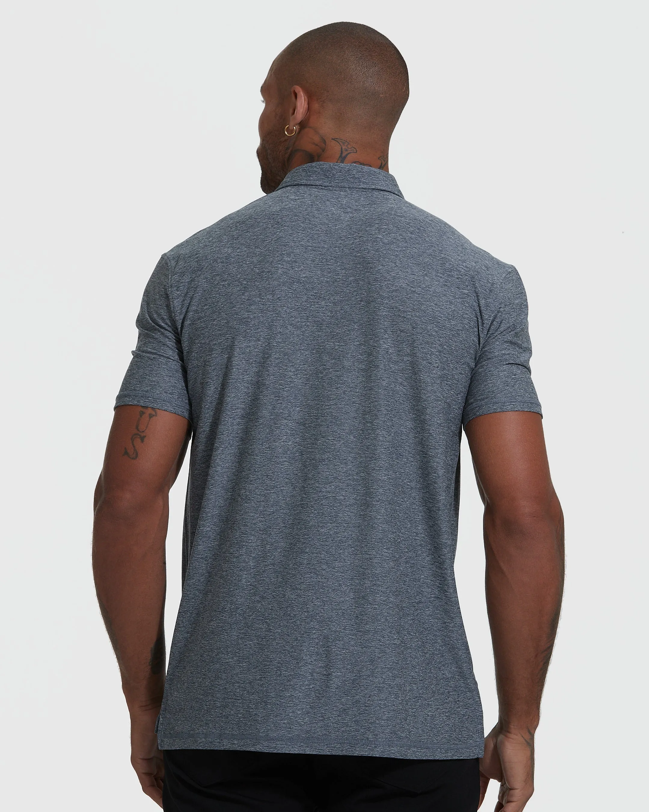 Heather Navy Short Sleeve Active Polo sold by True Classic product image thumbnail 4