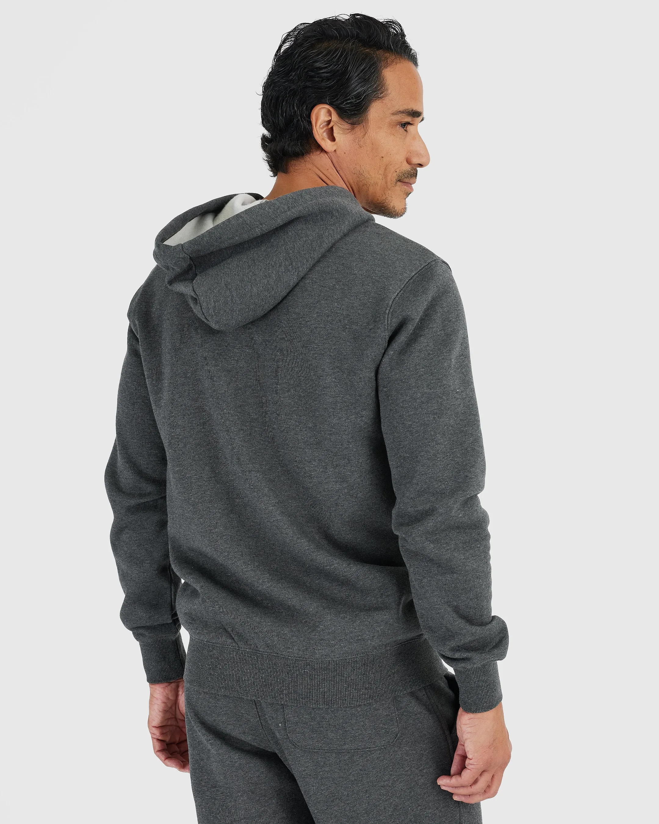 Charcoal Heather Gray Fleece Zip Hoodie and Jogger Set sold by True Classic product image thumbnail 3