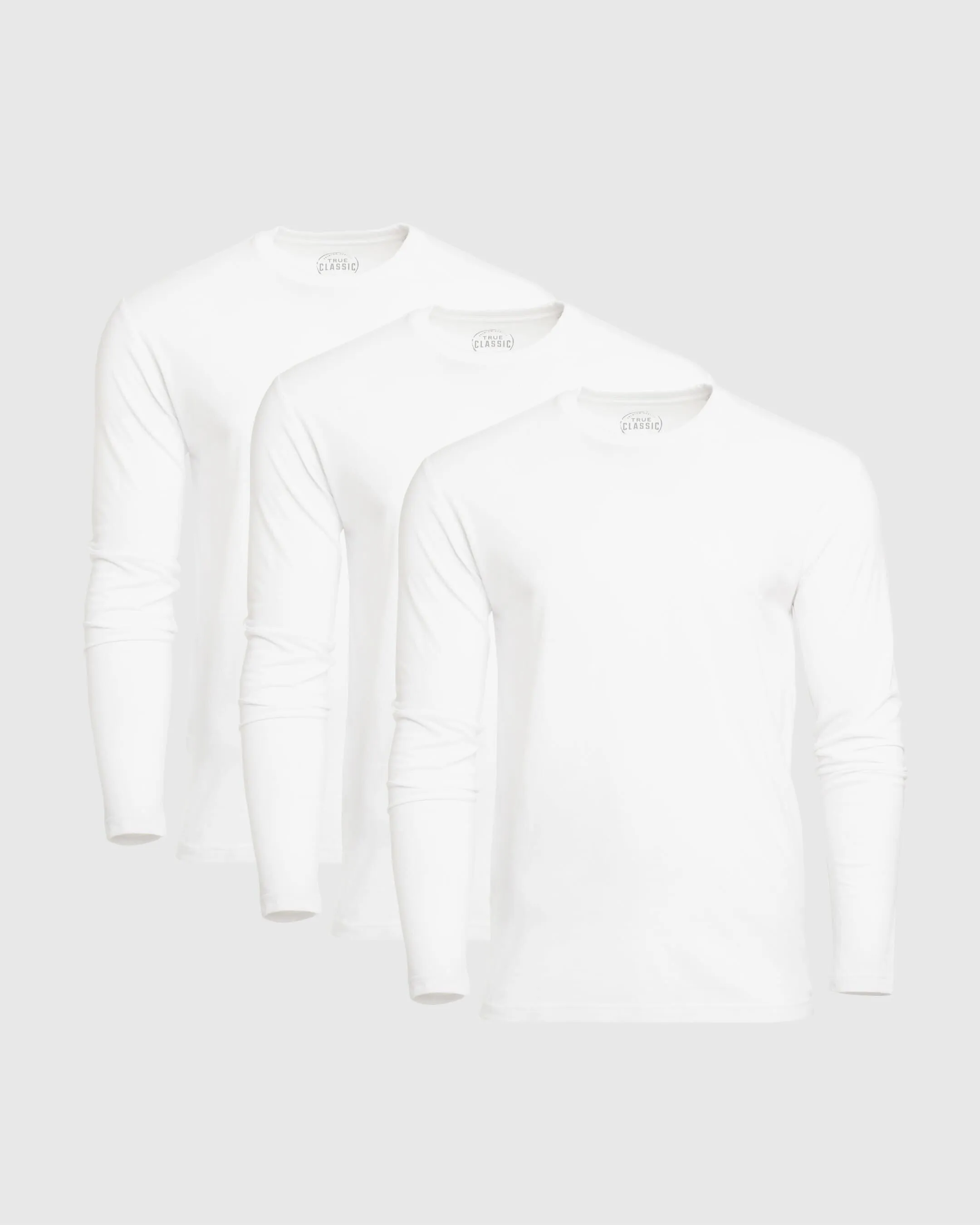 All White Long Sleeve Crew Neck 3-Pack sold by True Classic